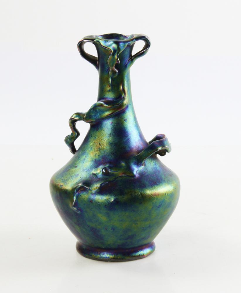 Attr to Tiffany Studios, Art Nouveau Pottery Vase (1 of 12)