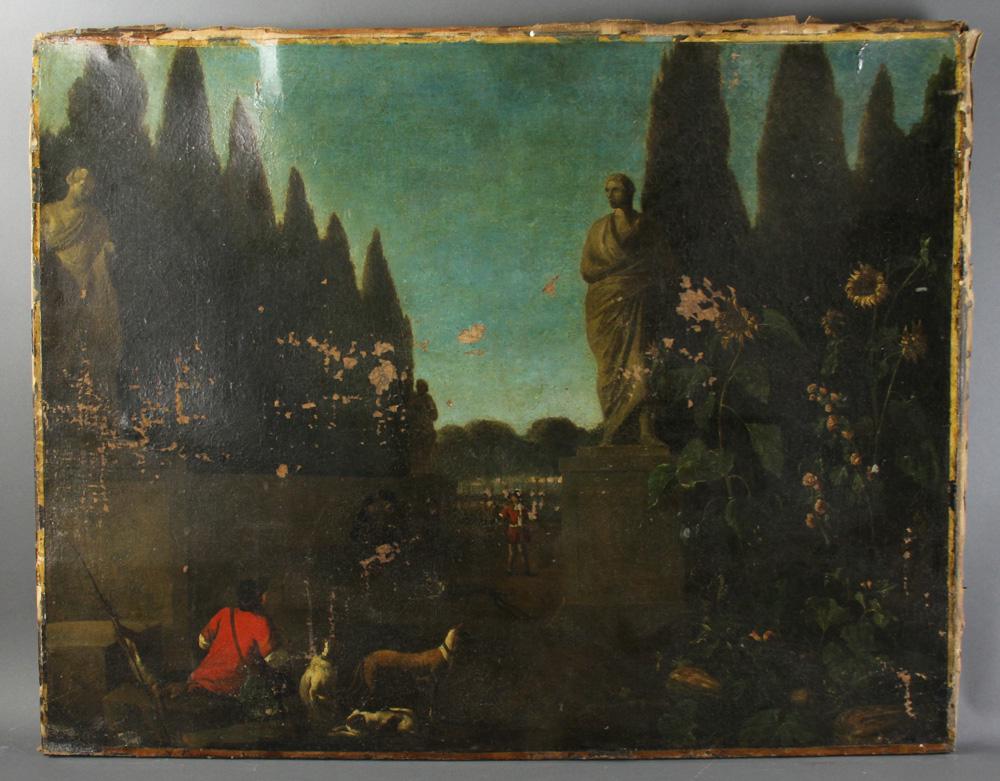 17/18thC European School Garden, Oil on Canvas (1 of 7)