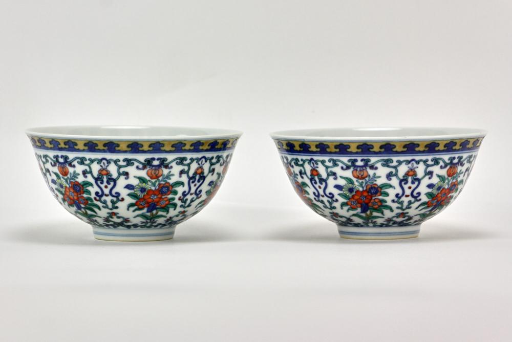 Pair of Chinese Dou Glazed Bowls (1 of 4)