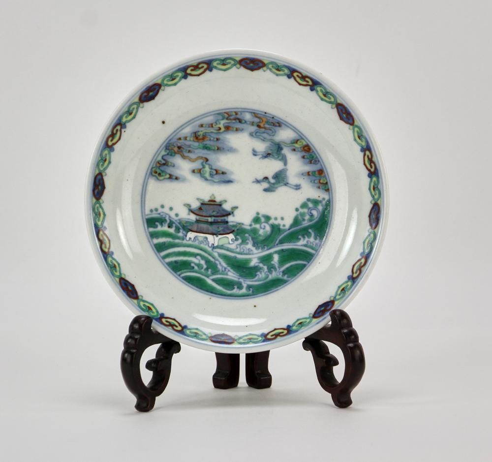 Chinese Famille Rose Dou Glazed Plate (1 of 3)