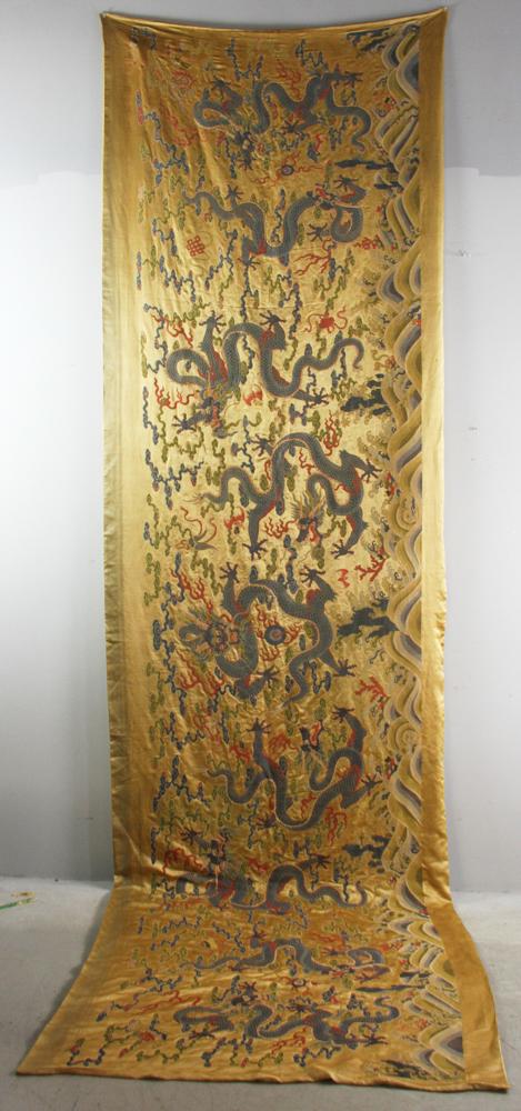 Large Chinese Embroidered Dragon Table Cover (1 of 8)