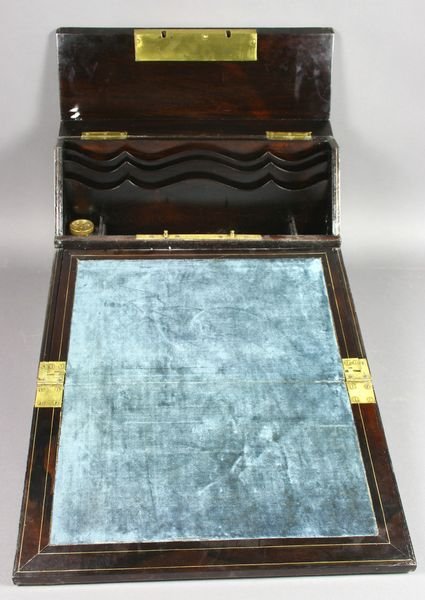 Late 19th C. English Ebony Writing Box. - 2