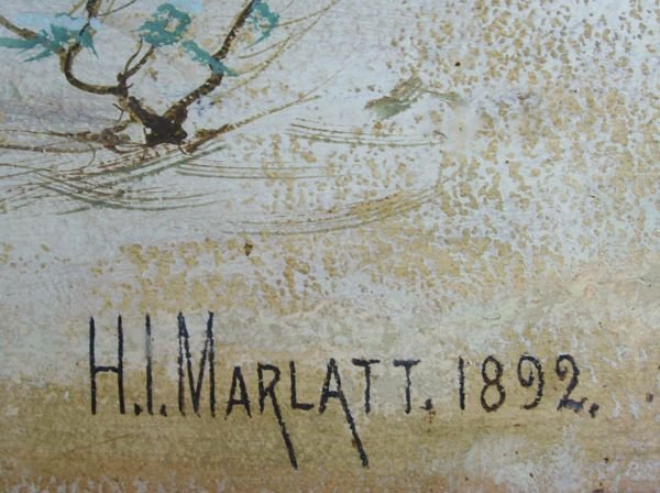 SIGNED H.I. MARLATT, PRAIRIE SCENE, PASTEL, 1892 - 3