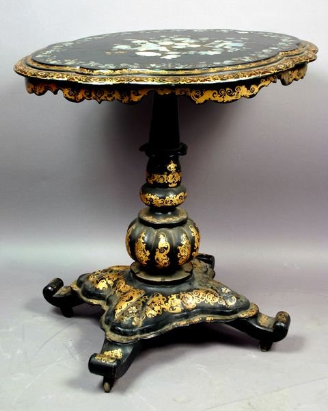 Victorian Tilt-Top Table with Mother-of-Pearl In