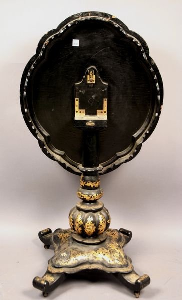 Victorian Tilt-Top Table with Mother-of-Pearl In - 3