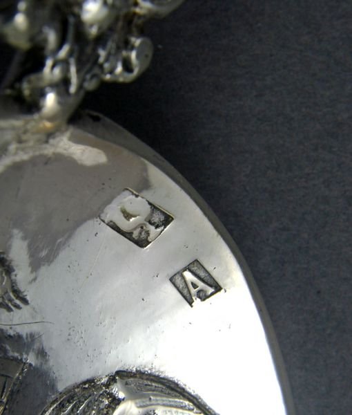 19th C. Dutch Silver Repousse Serving Spoon - 4