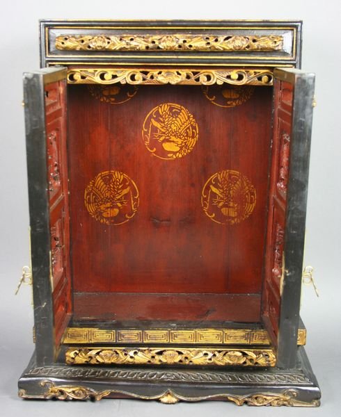 20th C. Chinese Black and Gold Cabinet. - 2