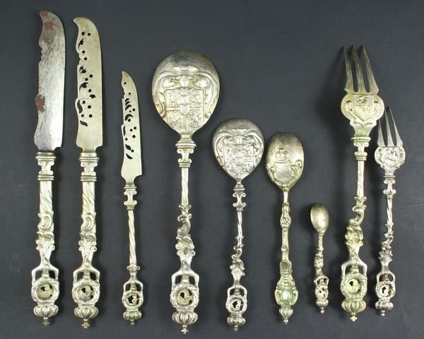 Set of Late 19th C. Austrian Silver Flatware. - 3