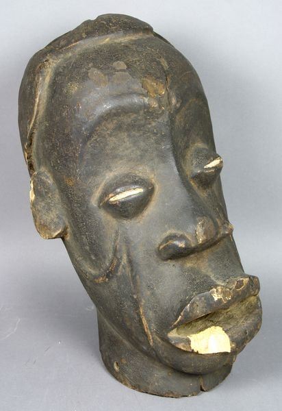 19th/20th C., Nigerian Egala Carved Wood Head.