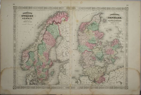 19th C. Hand-Colored Lithograph Map