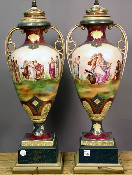 Pair of 19th Century Continental Transfer Decorat - 3
