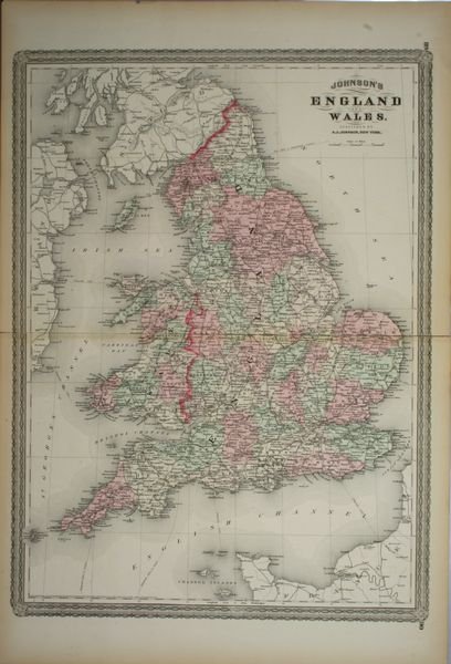 19th C. Hand-Colored Lithograph Map