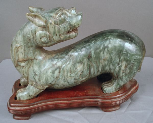 19th/20th C. Chinese Jade Carved Foodog
