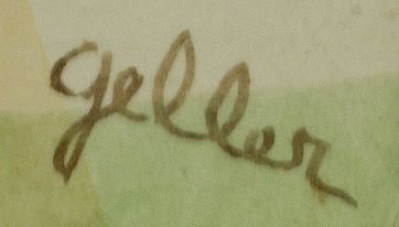 20th C. Abstract Watercolor On Paper, Geller - 3