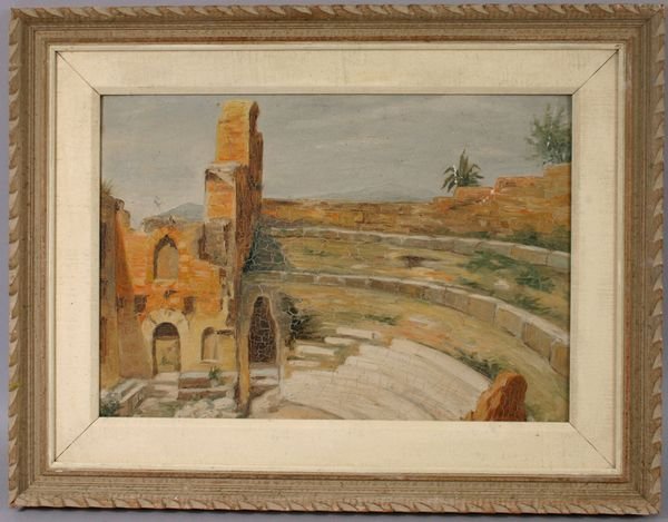 SIGNED NIOLA OIL ON BOARD VILLAGE RAINS