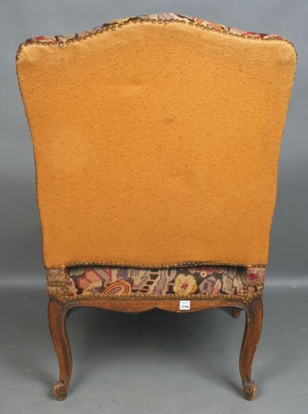 19th C. Carved French Armchair, Needlepoint Cove - 2