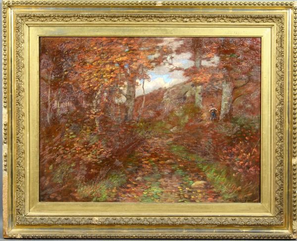 D. Santry, Autumn Landscape with Figure, O/C
