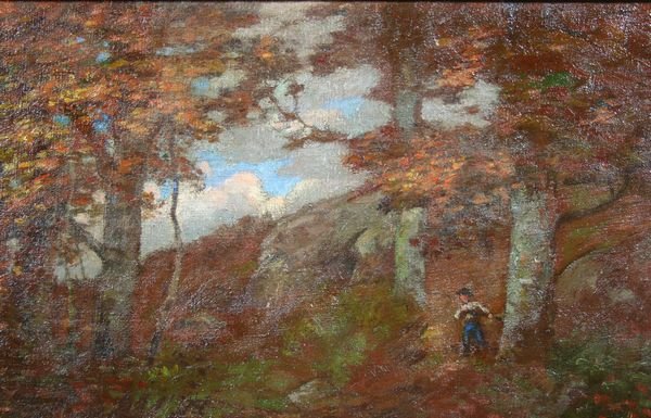 D. Santry, Autumn Landscape with Figure, O/C - 2