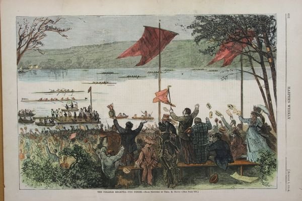 4 Boat Race Prints (ca. 1875), Various Sizes. - 3