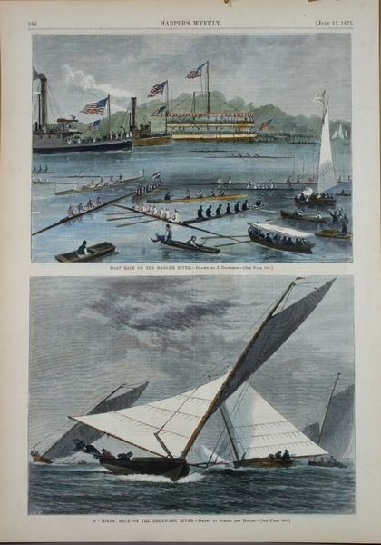 4 Boat Race Prints (ca. 1875), Various Sizes. - 5