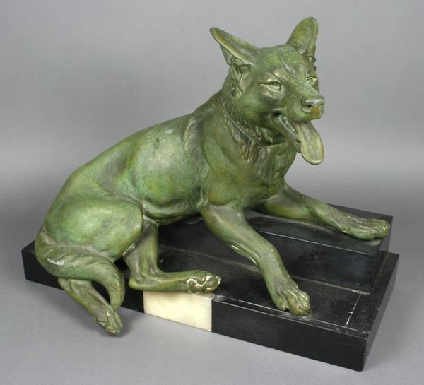 20th C. Sculpture of German Shepherd