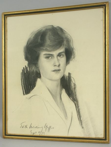 Sgnd. Edith Widing Yaffee, Young Woman, 1923