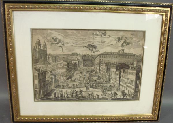 Italian Engraving, Dated 1773, Unframed.