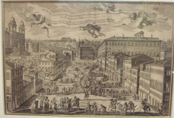 Italian Engraving, Dated 1773, Unframed. - 2