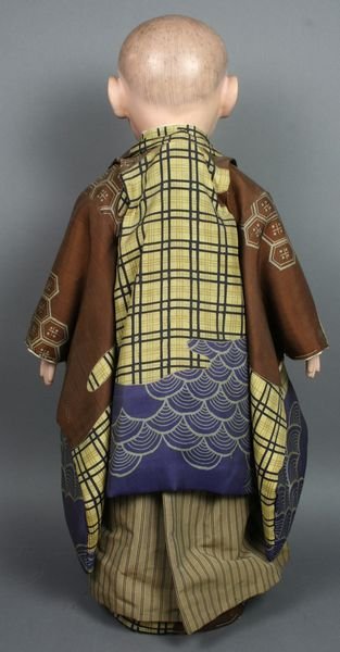 Pair of Japanese Dolls, Authentic Dress from Silk - 3