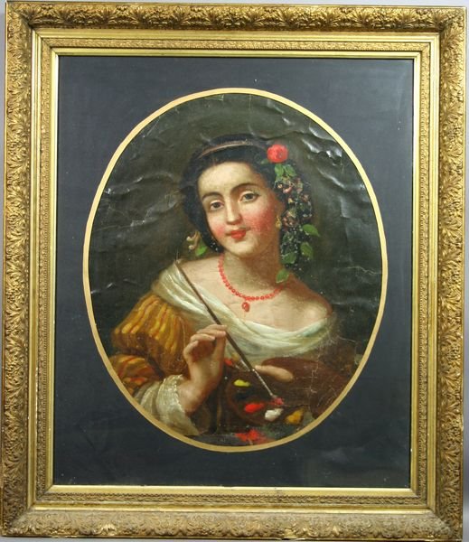 19th C., Portrait of Young Woman