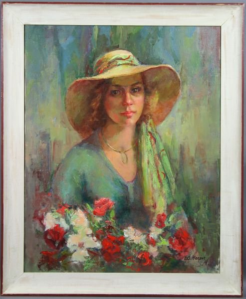 Eleanor Harper, Young Woman with Hat, O/C