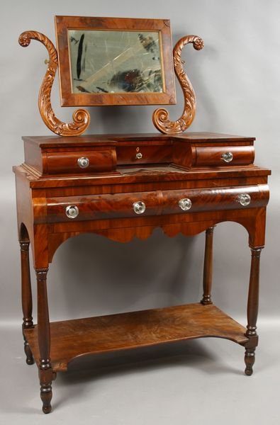 1890 Mahogany Dressing Table with Mirror