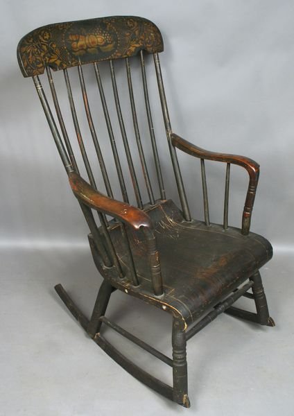 19th CENTURY COUNTRY STENCILED ROCKER