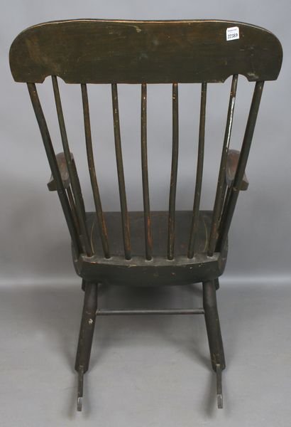 19th CENTURY COUNTRY STENCILED ROCKER - 2