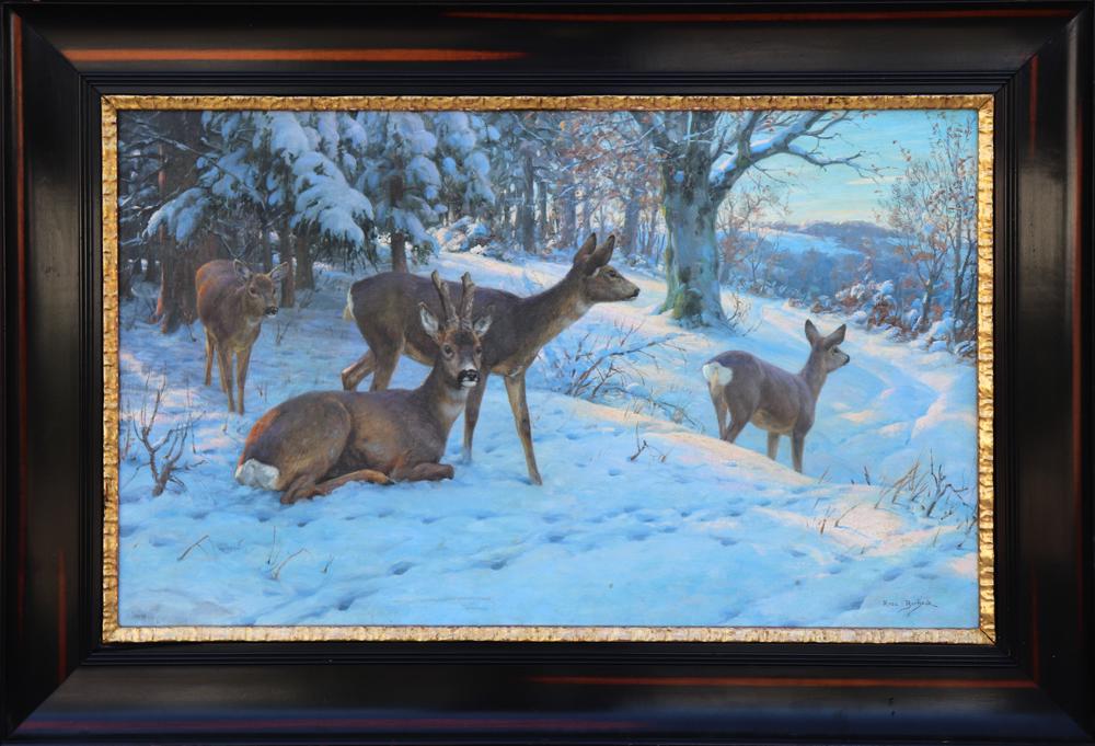 Rosa Bonheur, Oil on Canvas: Oil on canvas, signed Rosa (Marie-Rosalie) Bonheur (French, 1822-1899), 28" x 46", frame 39" x 57". Provenance: Private collection Santa Barbara, California.