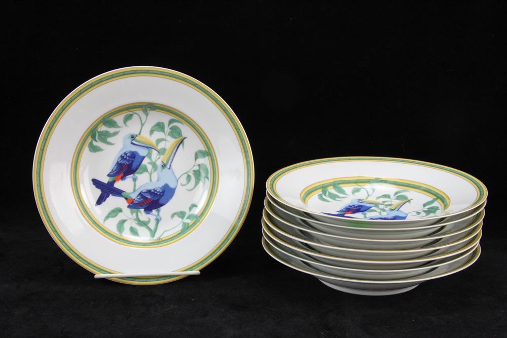 Hermes Toucans Porcelain Soup Bowls (1 of 4)