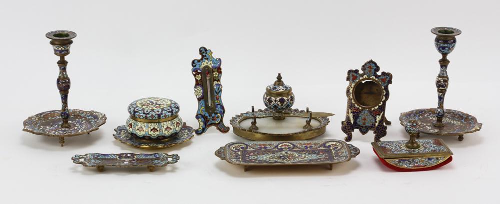 French Enameled Bronze Desk and Dresser Accessories (1 of 5)