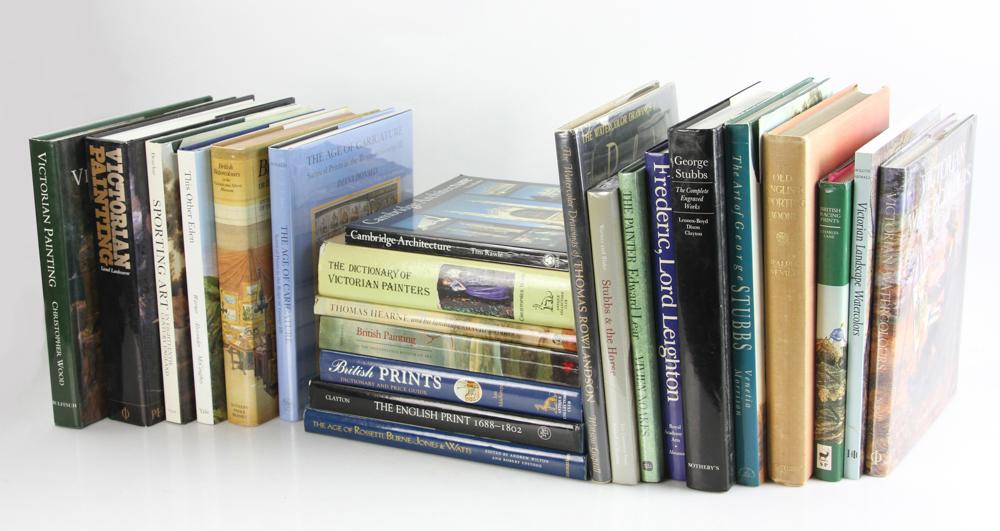 Collection of (23) British Art Reference Books: Collection of (23) British art reference books, titles include: "Dictionary of Victorian Painters", "Sporting Art", "The Art of George Stubbs", "The Age of Caricature", etc.