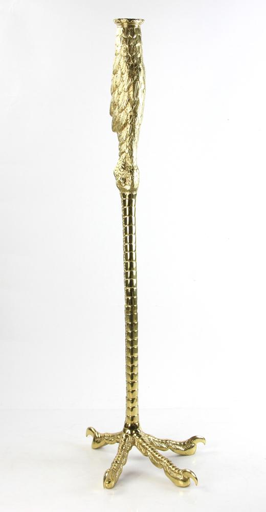 Tiffany Studio Bronze Ostrich Leg Form Lamp Base: Tiffany Studio bronze ostrich leg-form lamp base, marked Tiffany Studio, New York on bottom, 32 1/2" H. Provenance: Estate of Alfreda Rochelle-Thomas, Palm Beach, Florida.
