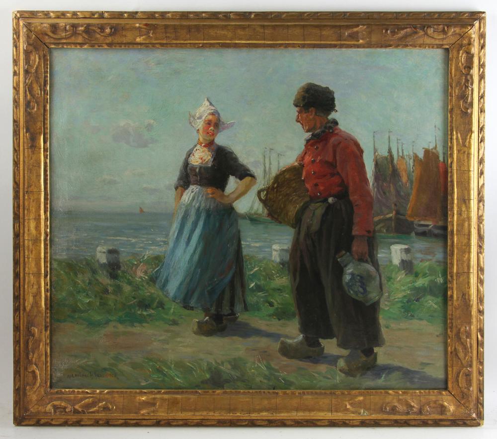 Melbourne H Hardwick, Girl on Beach, Oil on Canvas (1 of 5)