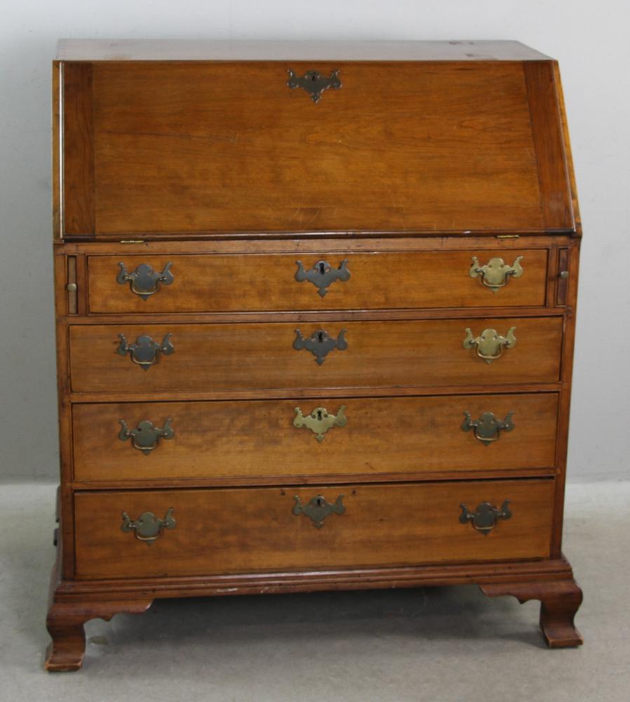 19thC Chippendale Mahogany Slant Lid Desk (1 of 11)