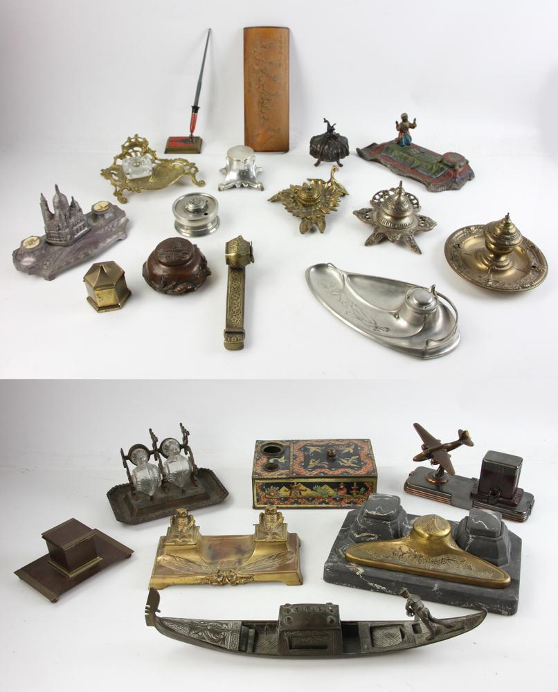 Group of (21) Metal Inkwells (1 of 20)