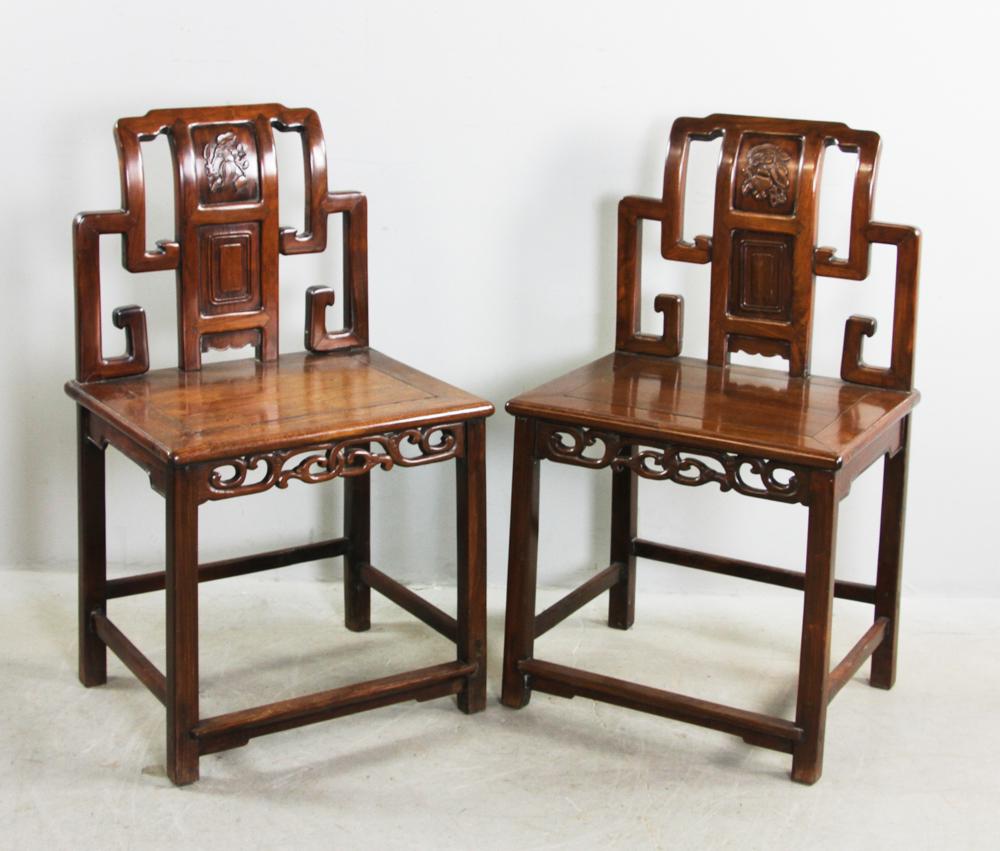 Pair of 19thC Chinese Side Chairs (1 of 8)