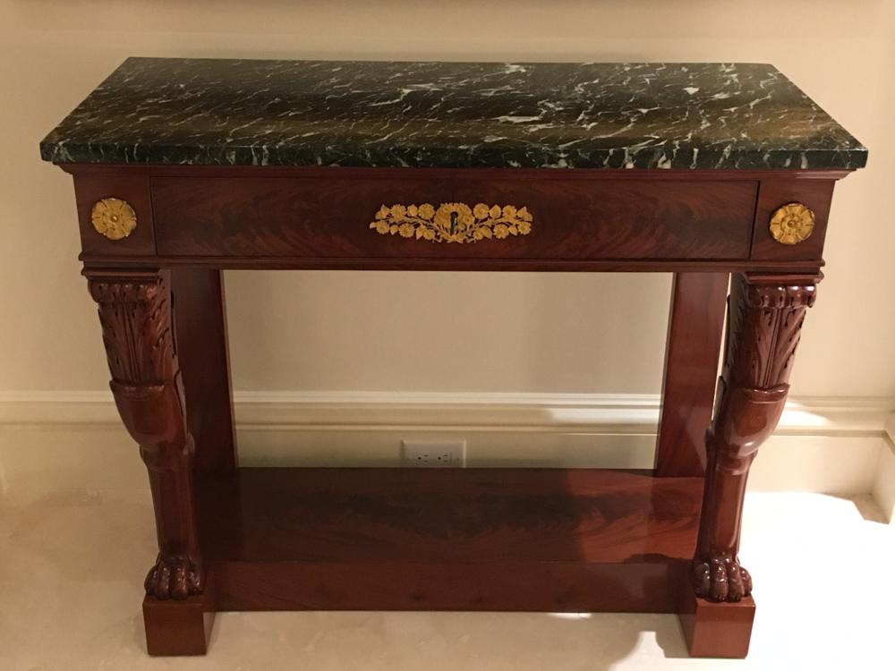 19thC Classical Mahogany Marble Top Table (1 of 9)