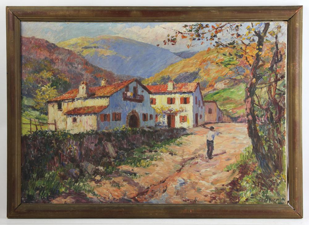 Louis Floutier, French Countryside, Oil on Canvas (1 of 6)