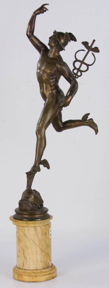 Bronze Mercury Sculpture on Marble Base (1 of 7)