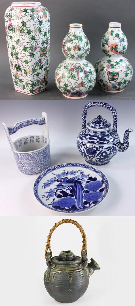 Chinese Porcelain Vases, Teapot, Planter, Charger (1 of 20)