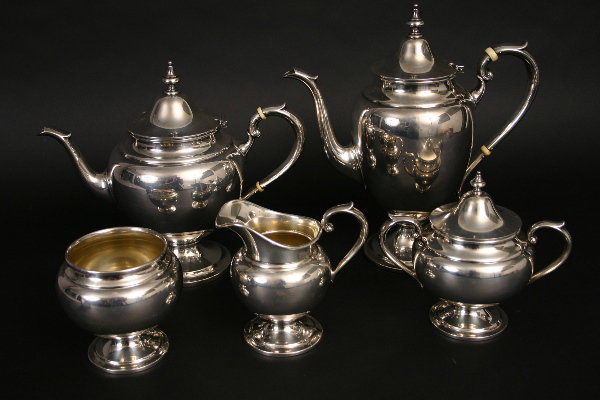 GORHAM STERLING FIVE PIECE TEA SET