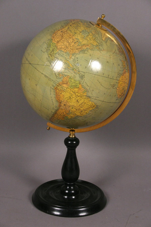 20TH CENTURY WORLD GLOBE ON SIGNED STAND