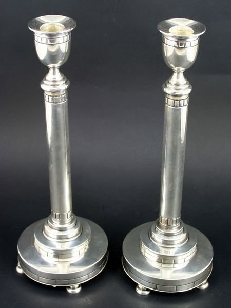 Pair of Gorham Sterling Candlesticks, 12 1/2"h.